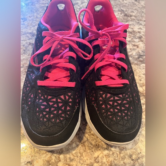 Skechers Go Fit 2 Memory Foam shoes Womens 8 black pink Form Fit Goga Mat lace - Picture 12 of 13